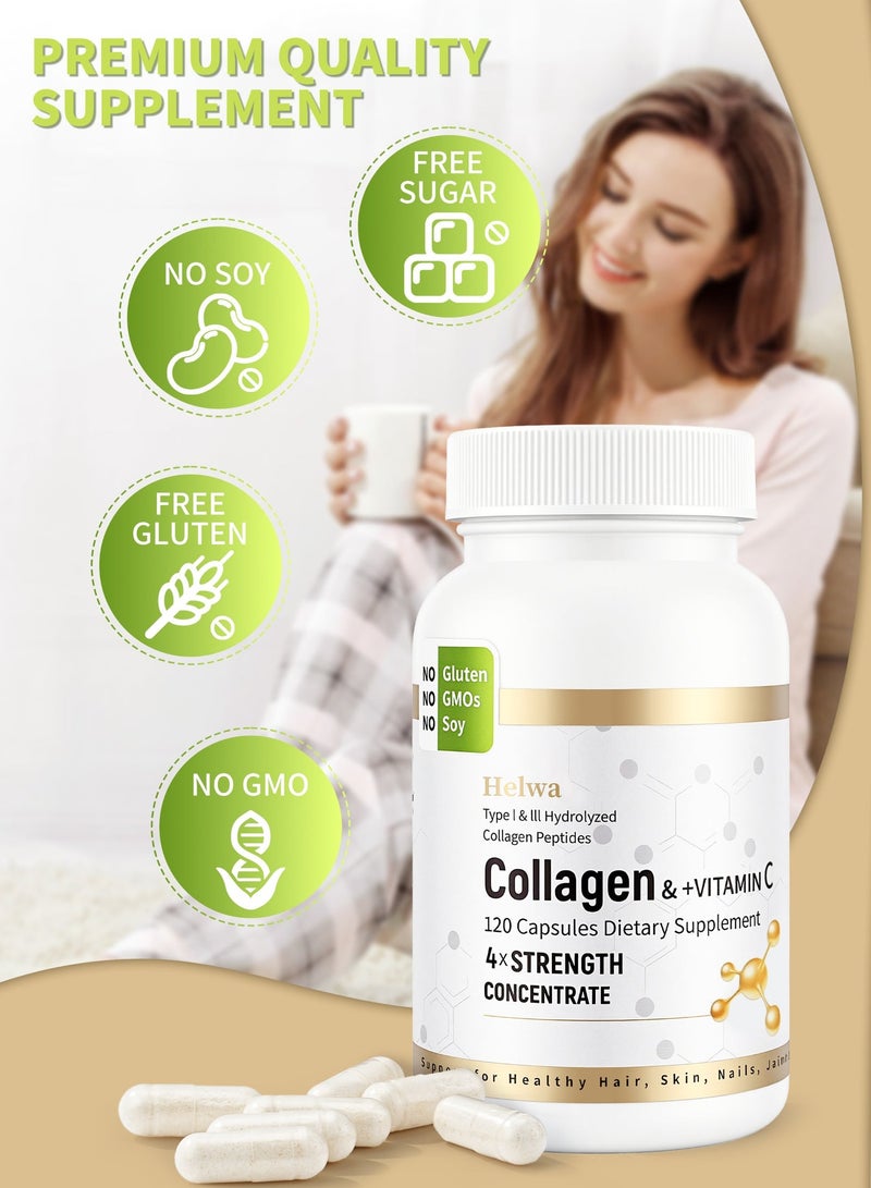 حلوة الكولاجين + فيتامين ( ج ) جمال الشعر والأظافر المرأة فيتامين الكولاجين تبييض 120 حبة - Image 5